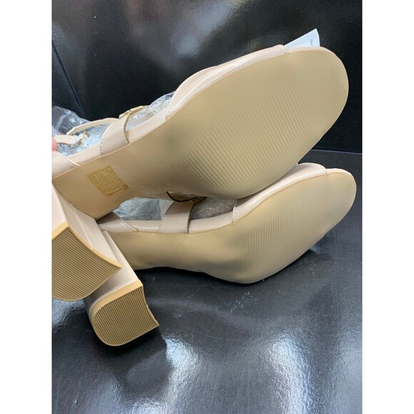 Midnight Velvet Medallion Sandal Heels Color Nude Size 10M - Picture 7 of 10